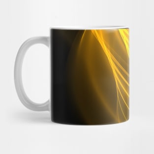 Abstract wave and curved lines illustration yellow and black Mug